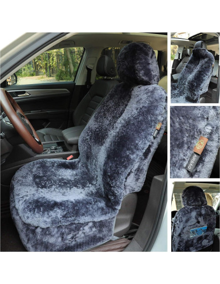 Funda de Asiento de Coche SHEEPSKIN ELITE Gris Piel de Oveja