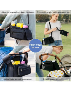 Organizador de Cochecito de Bebé KLERICER Universal Negro 2