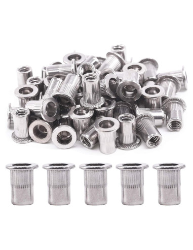 Tuercas Remachadas Acero Inoxidable Hilitchi 1/4-20 (50 Pcs)