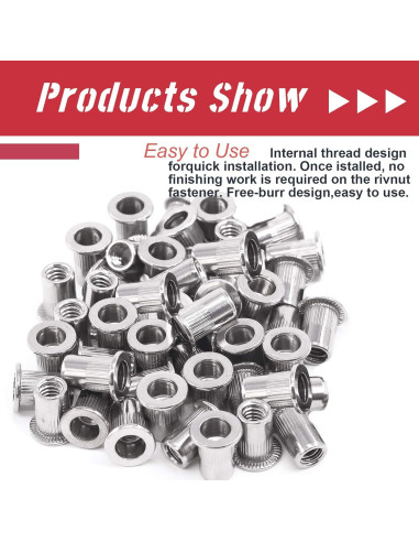 Tuercas Remachadas Acero Inoxidable Hilitchi 1/4-20 (50 Pcs)