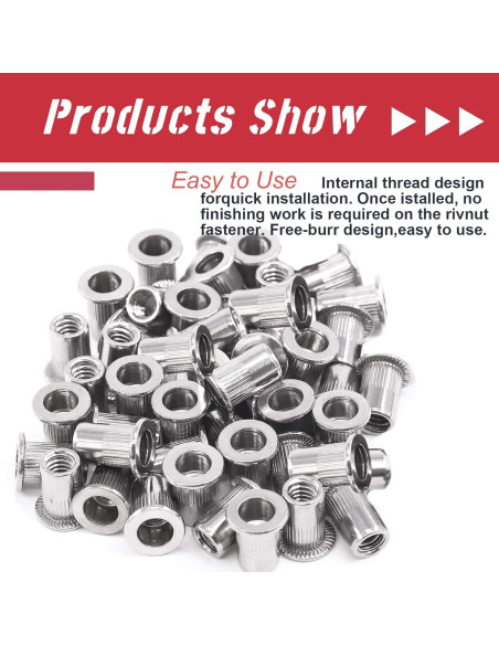 Tuercas Remachadas Acero Inoxidable Hilitchi 1/4-20 (50 Pcs) Tuercas Remachadas Acero Inoxidable Hilitchi 1/4-20 (50 Pcs)