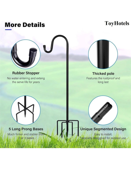 Gancho de Pastor ToyHotels 116.84 cm para Comedero de Aves