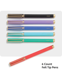 Set de 6 Plumas de Punta Fina U Brands Catalina Multicolor 2