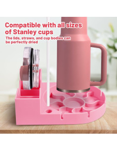 Soporte Secado Botellas Silicona Grado Alimenticio Rosa Heartybay 2