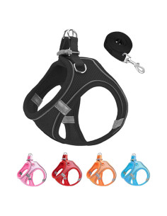 Arnés y Correa para Perros JUFOO XXXS Negro Reflectante