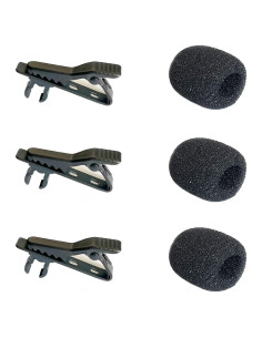 Kit 6pcs Clips de Corbata y Fundas de Espuma Lavalier Luwigs