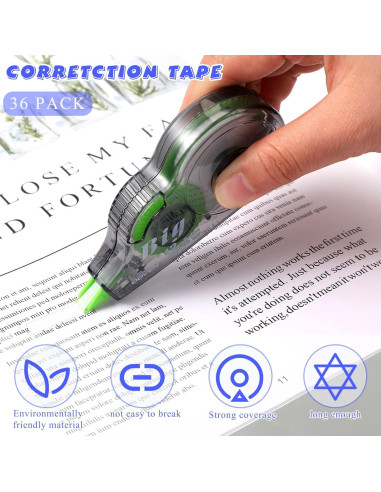 Cinta Correctora Yexiya 36 Pcs Ancha 5 mm 12 m Colorida
