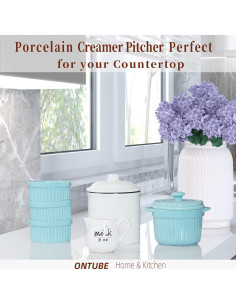 Jarra de Crema Cerámica ONTUBE 354ml Blanca Multifuncional 2