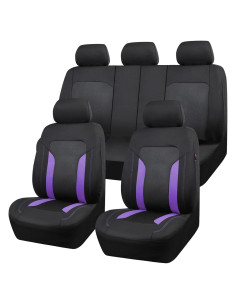 Funda de Asiento de Coche CAR PASS 3D Transpirable Negra y Púrpura