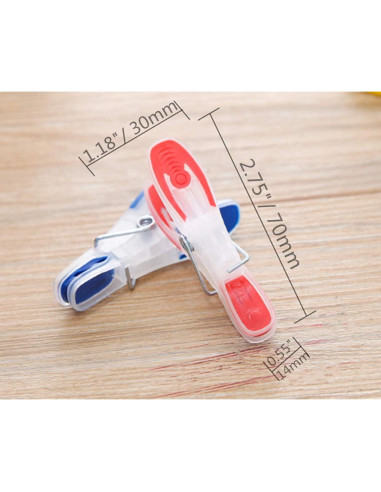 Clips de Ropa Antideslizantes DurReus, Paquete de 24 Piezas