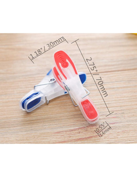 Clips de Ropa Antideslizantes DurReus, Paquete de 24 Piezas