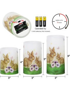 Velas LED Sin Llama Eldnacele 3 Piezas Decoración Pascua 2