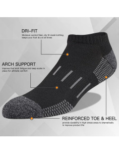 Calcetines Deportivos Heatuff para Hombre Cortos 6 Pares 2