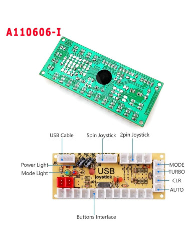 Controlador Arcade UYXOERA USB Sin Retraso 2 Jugadores