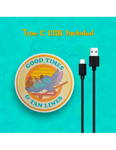 Base de Carga Inalámbrica Disney Lilo y Stitch 10W - Carga Rápida