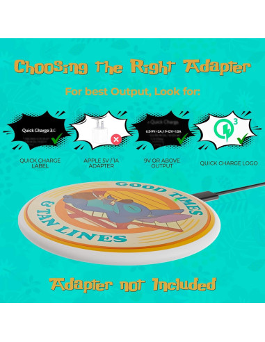 Base de Carga Inalámbrica Disney Lilo y Stitch 10W - Carga Rápida