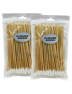 200 Hisopos de Algodón de Bambú 15.24 cm para Maquillaje FLIDUKK