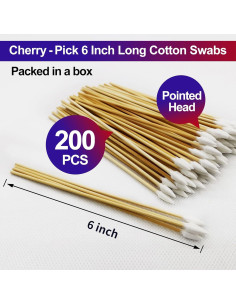 200 Hisopos de Algodón de Bambú 15.24 cm para Maquillaje FLIDUKK 2