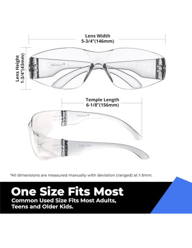 Gafas de Seguridad Amoolo Transparentes Paquete 48 Pzas