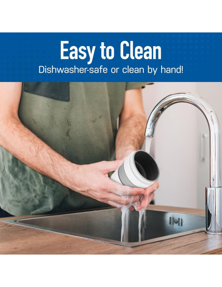 Taza de café plegable Spacesaver 355 ml gris para viajar