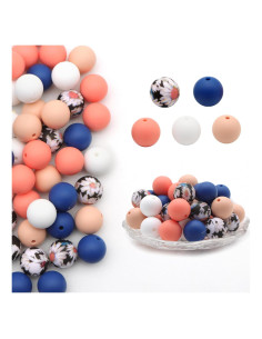 Perlas de Silicona 15mm Accesorios David 50 Piezas para DIY