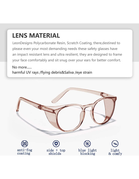 Gafas de Seguridad Antivaho LeonDesigns Redondas Café