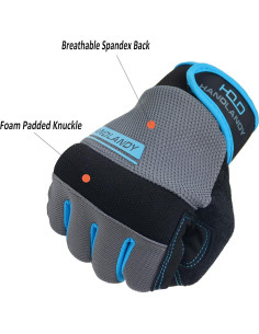 Guantes de Trabajo HANDLANDY Táctiles y Transpirables Gris M 2