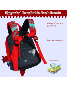 Mochila Infantil Yisibo Dinosaurio con Correa de Seguridad 27x26cm 2