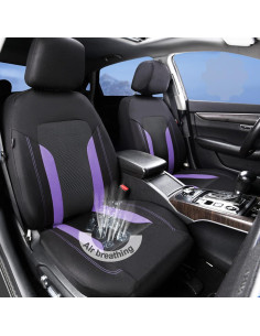 Funda de Asiento de Coche CAR PASS 3D Transpirable Negra y Púrpura 2