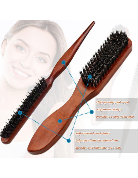 Juego de Cepillos de Cerdas de Jabalí TRUSTORIC 2 Piezas