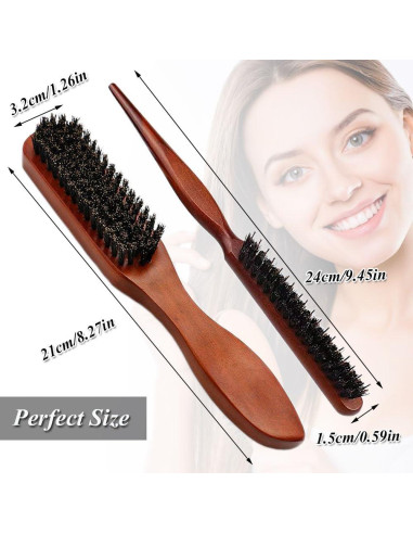 Juego de Cepillos de Cerdas de Jabalí TRUSTORIC 2 Piezas