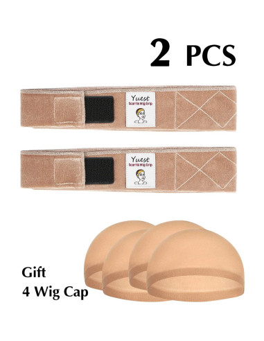 Paquete de 2 Bandas de Agarre para Pelucas Yuest con 4 Gorros
