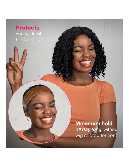 Paquete de 2 Bandas de Agarre para Pelucas Yuest con 4 Gorros