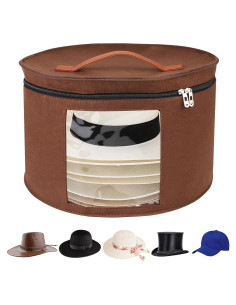 Caja de Almacenamiento de Sombreros VanlonPro 40.6 cm x 25.4 cm Café