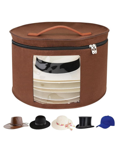 Caja de Almacenamiento de Sombreros VanlonPro 40.6 cm x 25.4 cm Café