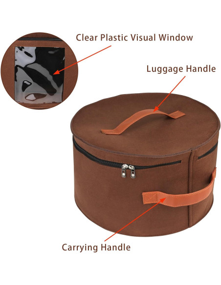 Caja de Almacenamiento de Sombreros VanlonPro 40.6 cm x 25.4 cm Café