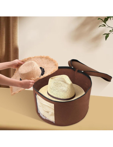 Caja de Almacenamiento de Sombreros VanlonPro 40.6 cm x 25.4 cm Café