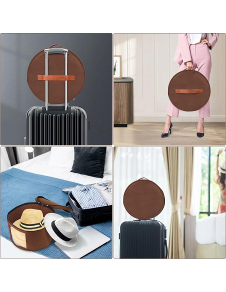 Caja de Almacenamiento de Sombreros VanlonPro 40.6 cm x 25.4 cm Café