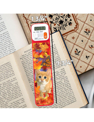 Marcador Digital Marcar Mi Tiempo Gatito de Otoño 3D con Luz LED