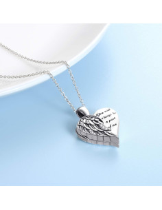 Collar Locket YFN 925 Plata Esterlina Corazón 22" Ángel Guardián 2