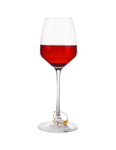 Juego de 12 Marcadores de Copas de Vino Oro 14K con Gemas