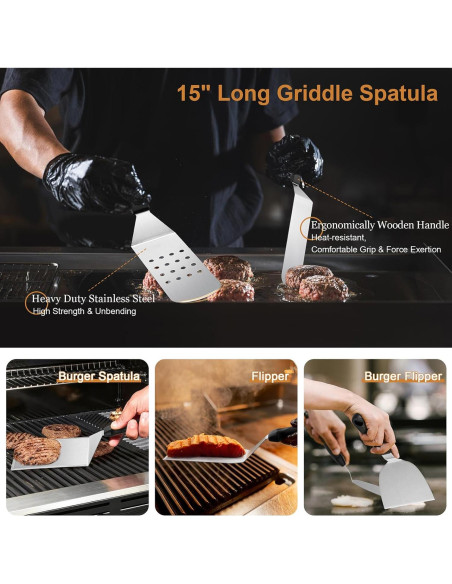 Kit de Accesorios para Parrilla Leonyo 37 Piezas - Espátulas y Más