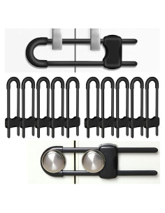 Cerraduras de Seguridad para Gabinetes QTZFKFLHD - 10 Unidades Negras