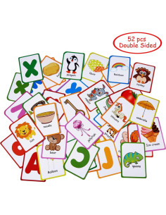 Tarjetas de Flash Alfabeto ZazzyKid - 52 Cartas Doble Cara 2