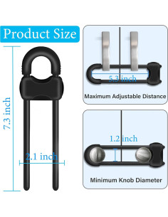 Cerraduras de Seguridad para Gabinetes QTZFKFLHD - 10 Unidades Negras 2