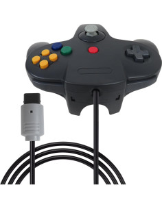 Controlador con Cable N64 Hevituwhe Negro - 2 Piezas 2