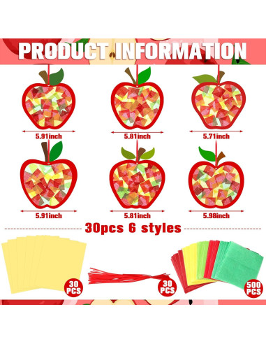 Kit de Manualidades DIY Yaomiao 30 Piezas Atrapa Luz Manzana