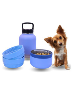 Estación de Agua para Mascotas OhmyPet 32oz con 3 Cuencos