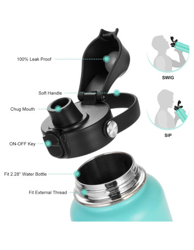 Tapa Auto Flip EIPOSAU para Botellas Boca Ancha - A Prueba de Fugas