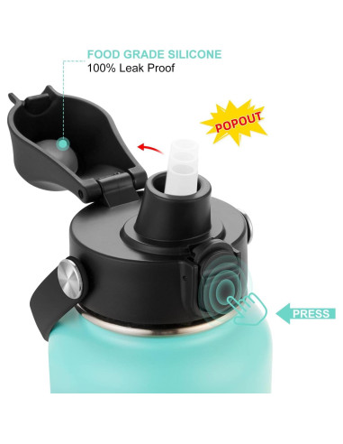 Tapa Auto Flip EIPOSAU para Botellas Boca Ancha - A Prueba de Fugas